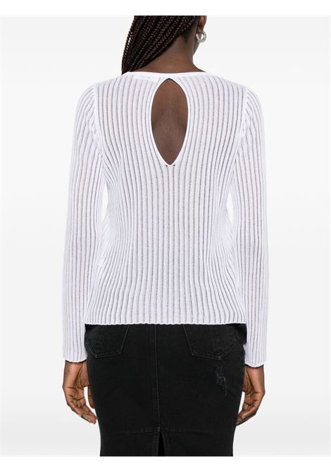 maglia a coste donna bianca ROBERTO COLLINA | 261FXA3700101